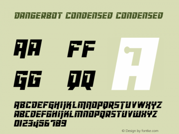 Dangerbot Condensed Condensed Version 1.00 July 14, 2016, initial release Font Sample