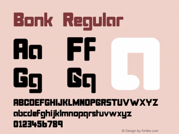 Bonk Regular 1.00 Font Sample