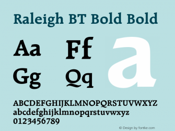 Raleigh BT Bold Bold Version 1.000图片样张