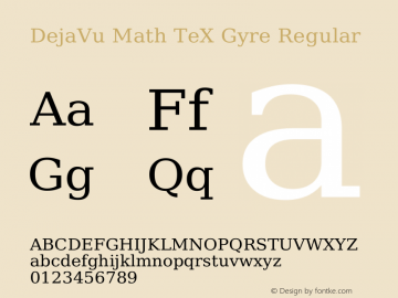 DejaVu Math TeX Gyre Regular Version 2.36图片样张