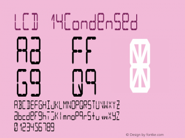 LCD 14Condensed Version 002.000  Font Sample