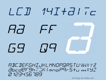 LCD 14Italic Version 002.000 Font Sample