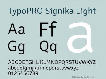 TypoPRO Signika Light Version 1.001图片样张