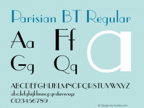 Parisian BT Regular mfgpctt-v4.4 Dec 29 1998 Font Sample