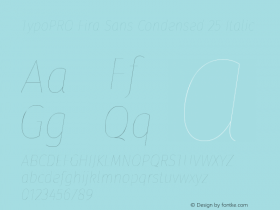 TypoPRO Fira Sans Condensed 25 Italic Version 4.202;PS 004.202;hotconv 1.0.88;makeotf.lib2.5.64775 Font Sample