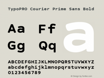TypoPRO Courier Prime Sans Bold Version 3.020 Font Sample