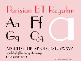 Parisian BT Regular mfgpctt-v4.4 Dec 29 1998 Font Sample