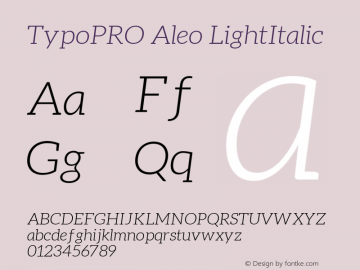 TypoPRO Aleo LightItalic Version 1.1图片样张