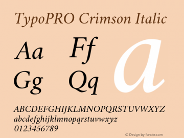 TypoPRO Crimson Italic Version 0.8图片样张