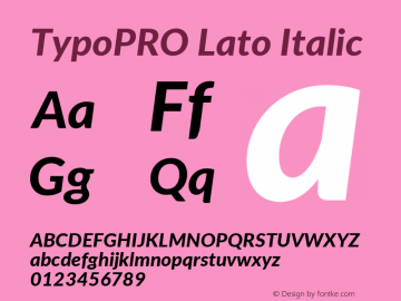 TypoPRO Lato Italic Version 2.015; 2015-08-06; http://www.latofonts.com/图片样张