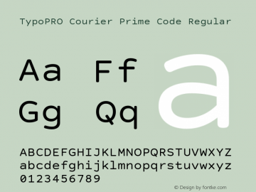 TypoPRO Courier Prime Code Regular Version 3.0318 Font Sample