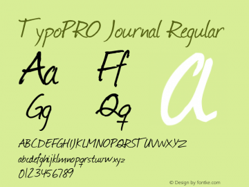 TypoPRO Journal Regular Fontographer 4.7 19­03­08 FG4M­0000001451 Font Sample