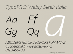 TypoPRO Webly Sleek Italic Version 5.22 January 23, 2013图片样张