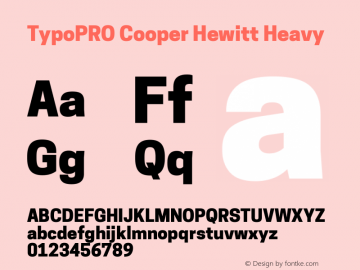 TypoPRO Cooper Hewitt Heavy 1.000 Font Sample