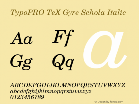 TypoPRO TeX Gyre Schola Italic Version 2.005;PS 2.005;hotconv 1.0.49;makeotf.lib2.0.14853图片样张