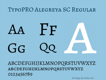 TypoPRO Alegreya SC Regular Version 1.003 Font Sample