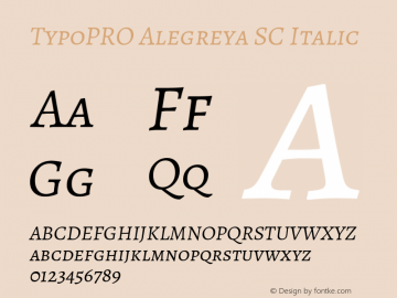 TypoPRO Alegreya SC Italic Version 1.003 Font Sample