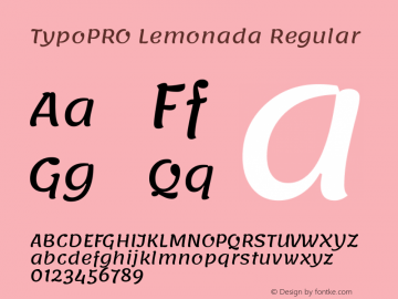 TypoPRO Lemonada Regular Version 3.006;PS 003.006;hotconv 1.0.88;makeotf.lib2.5.64775 Font Sample