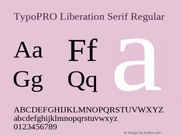 TypoPRO Liberation Serif Regular Version 2.00.1 Font Sample