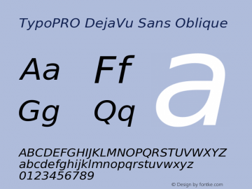TypoPRO DejaVu Sans Oblique Version 2.34图片样张
