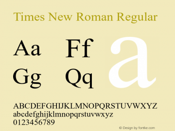 Times New Roman Regular Version 6.96图片样张