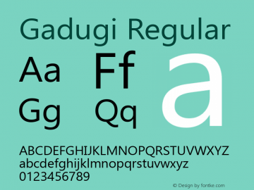 Gadugi Regular Version 1.10 Font Sample
