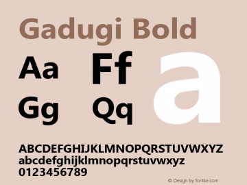 Gadugi Bold Version 1.10 Font Sample