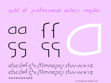 Guild of Professional Actors Regular Frog:  4.24.99 1.0 Font Sample