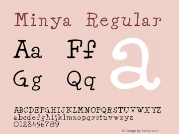 Minya Regular Jun 09 1996 by Ray Larabie Font Sample