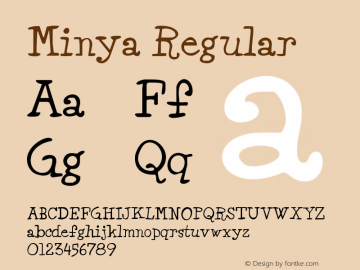 Minya Regular Version 1.001图片样张