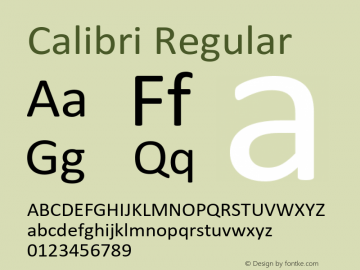 Calibri Regular Version 6.14 Font Sample