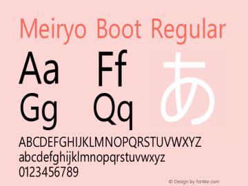 Meiryo Boot Regular Version 1.36 Font Sample