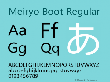 Meiryo Boot Regular Version 1.36 Font Sample