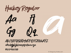 Huskey Regular Version 1.00 July 17, 2016, initial release Font Sample