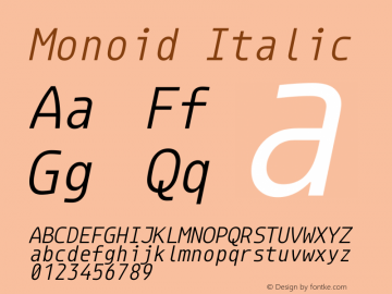 Monoid Italic Version 0.61图片样张