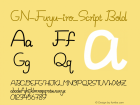 GN-Fuyu-iro_Script Bold Version 1.00 Font Sample