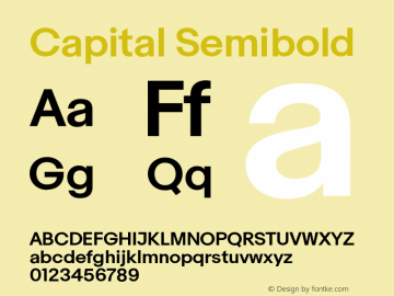 Capital Semibold Version 2.001 Font Sample