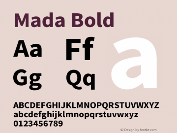 Mada Bold Version 1.002 Font Sample