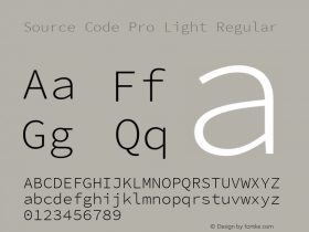 Source Code Pro Light Regular Version 2.030;PS 1.000;hotconv 16.6.51;makeotf.lib2.5.65220 Font Sample