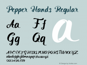 Pepper Hands Regular Version 1.000;PS 001.000;hotconv 1.0.88;makeotf.lib2.5.64775 Font Sample