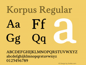 Korpus Regular Version 2.005 2012图片样张