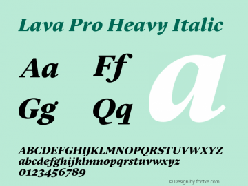 Lava Pro Heavy Italic Version 001.000图片样张