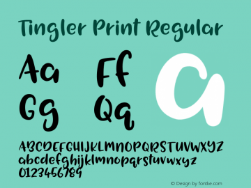 Tingler Print Regular Version 1.000图片样张