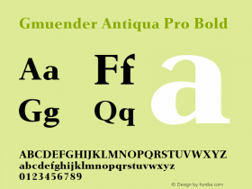 Gmuender Antiqua Pro Bold Version 1.0 Font Sample