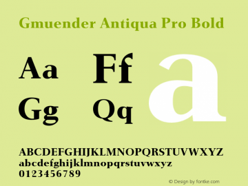 Gmuender Antiqua Pro Bold Version 1.0 Font Sample