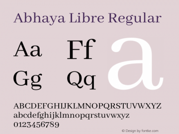 Abhaya Libre Regular Version 1.050 Font Sample