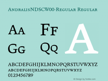 AndralisNDSCW00-Regular Regular Version 1.11 Font Sample