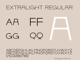 ExtraLight Regular Version 1.001;Fontself Maker 1.0.3 Font Sample