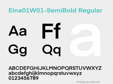 Eina01W01-SemiBold Regular Version 1.00 Font Sample
