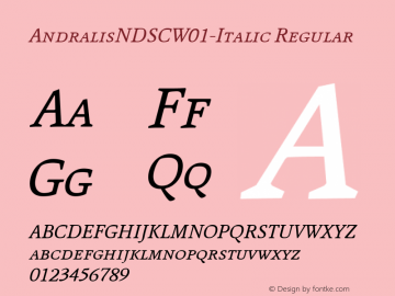 AndralisNDSCW01-Italic Regular Version 1.11图片样张